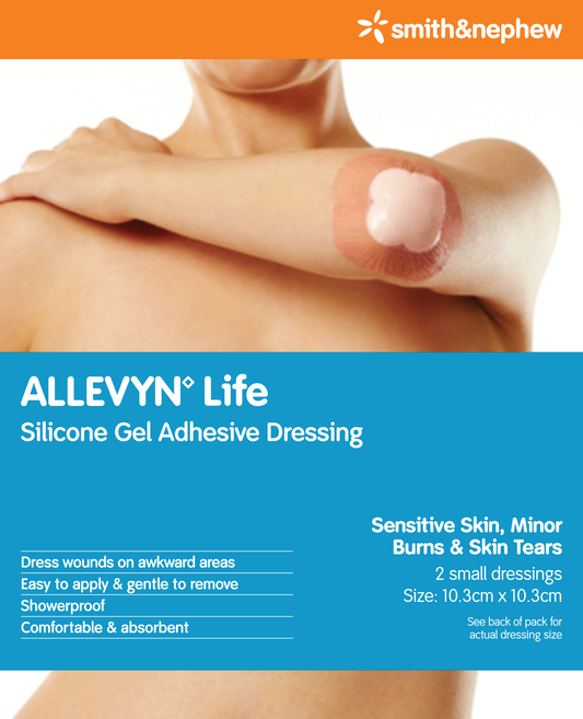 ALLEVYN LIFE Foam Dressing 10.3cm x 10.3cm 2/CS Pk