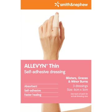 ALLEVYN Thin Self-Adhessive Dressing 6cmx5cm 3 Dressings