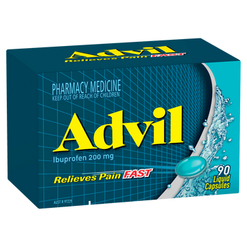 Advil Liquid Capsules for Fast & Effective Pain Relief with Liquid Speed 90 Pack
