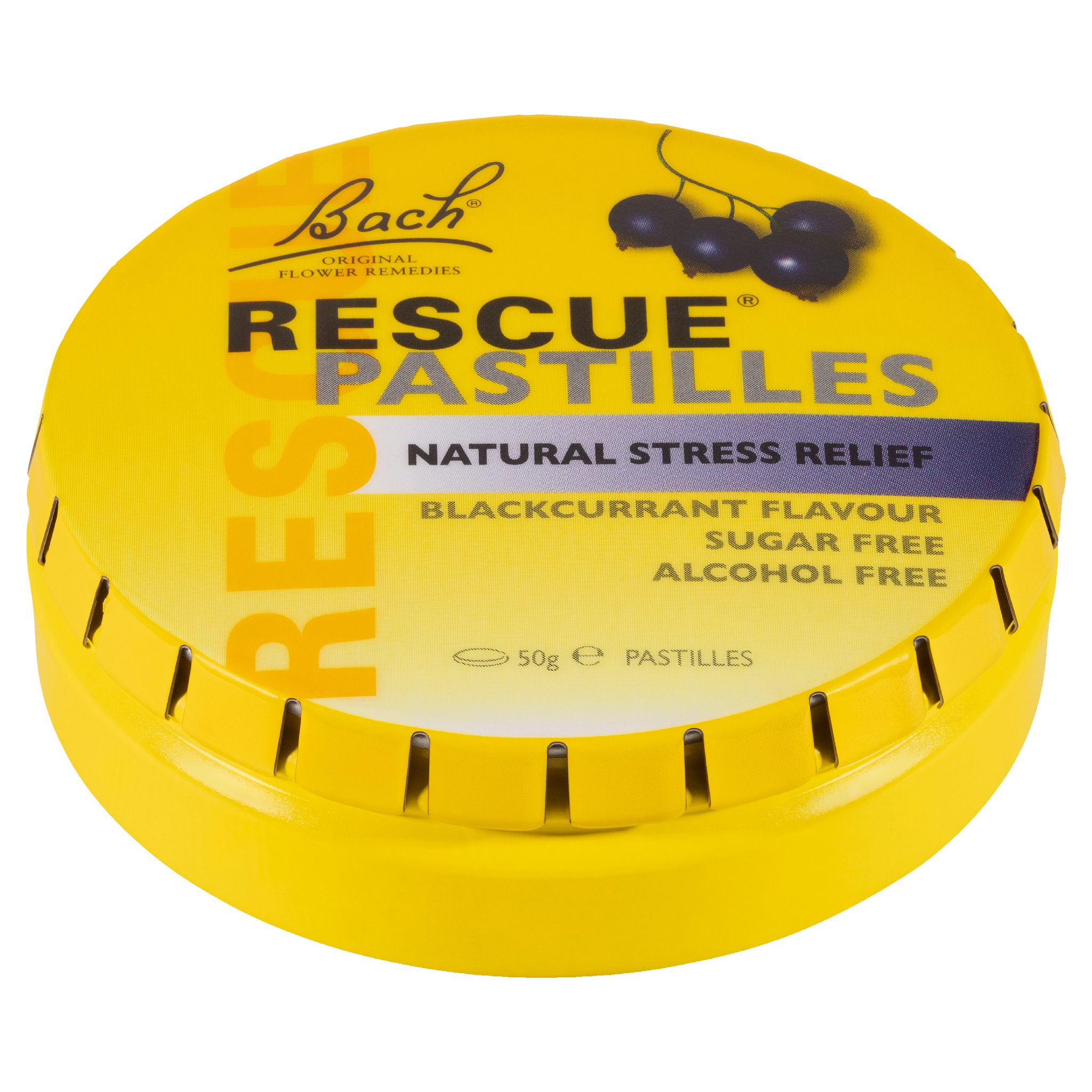 Bach Rescue Pastilles Natural Stress Relief Blackcurrant Flavour 50g