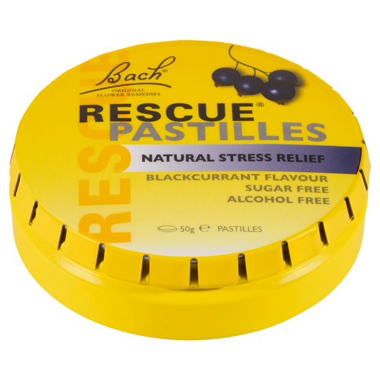 Bach Rescue Pastilles Natural Stress Relief Blackcurrant Flavour 50g