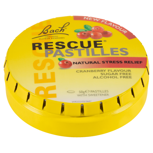 Bach Rescue Pastilles Natural Stress Relief Cranberry Flavour 50g