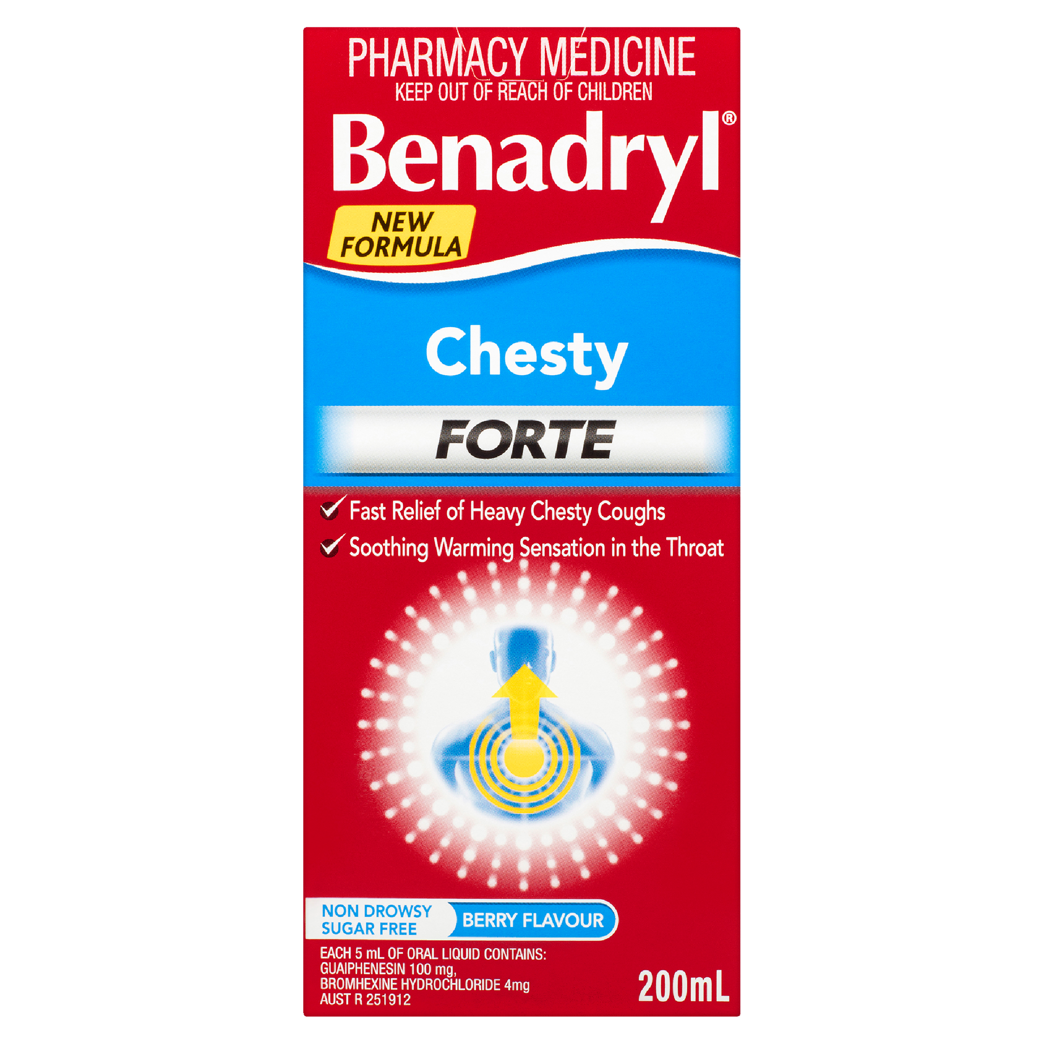 Benadryl Chesty Forte Cough Liquid Berry Flavour 200mL