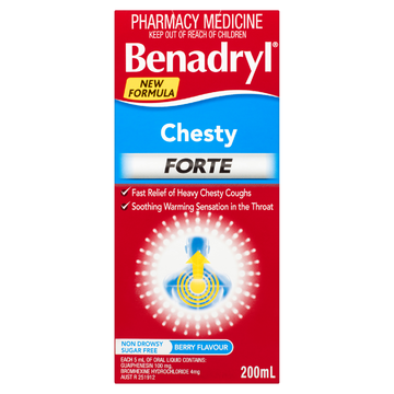 Benadryl Chesty Forte Cough Liquid Berry Flavour 200mL