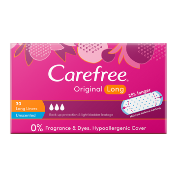 Carefree Original Long Unscented Liners 30 pack