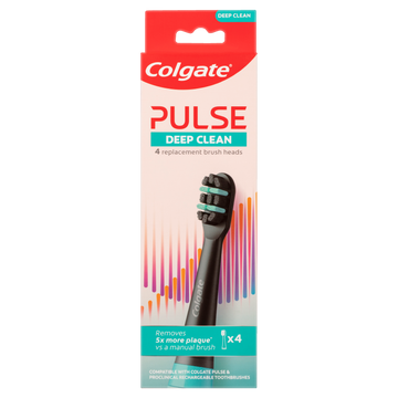 Colgate Pulse Deep Clean Electric Toothbrush Replacement Brush Head Refills 4 Pack