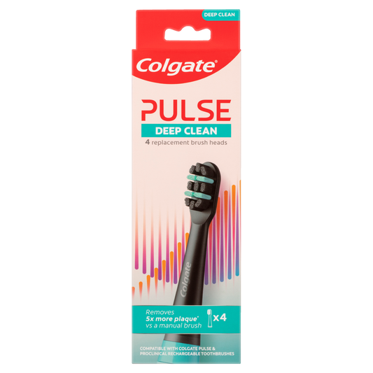 Colgate Pulse Deep Clean Electric Toothbrush Replacement Brush Head Refills 4 Pack