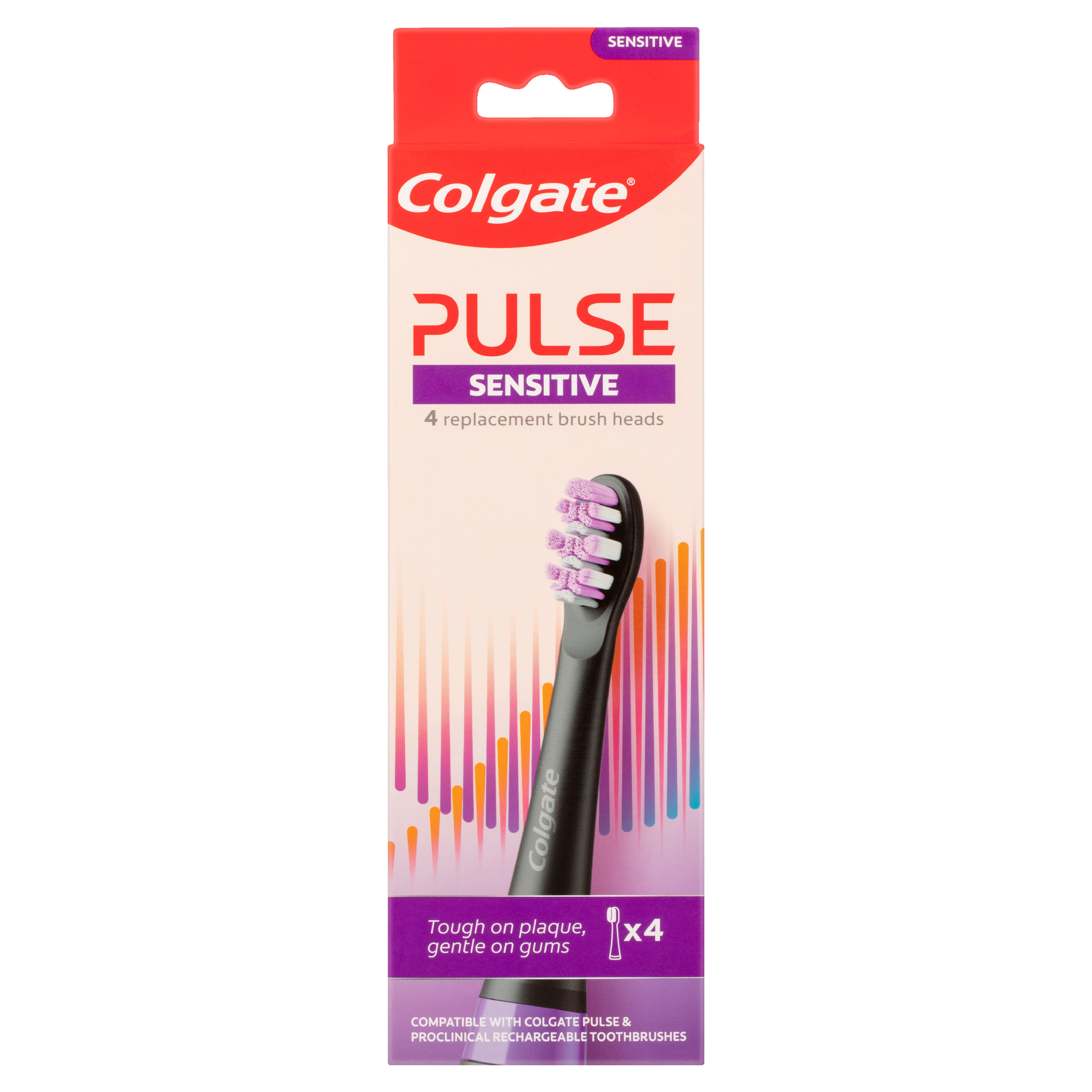 Colgate Pulse Sensitive Electric Toothbrush Replacement Brush Head Refills 4 Pack