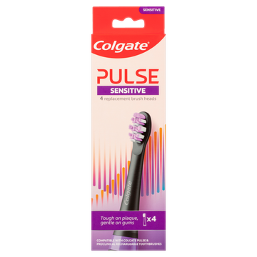 Colgate Pulse Sensitive Electric Toothbrush Replacement Brush Head Refills 4 Pack