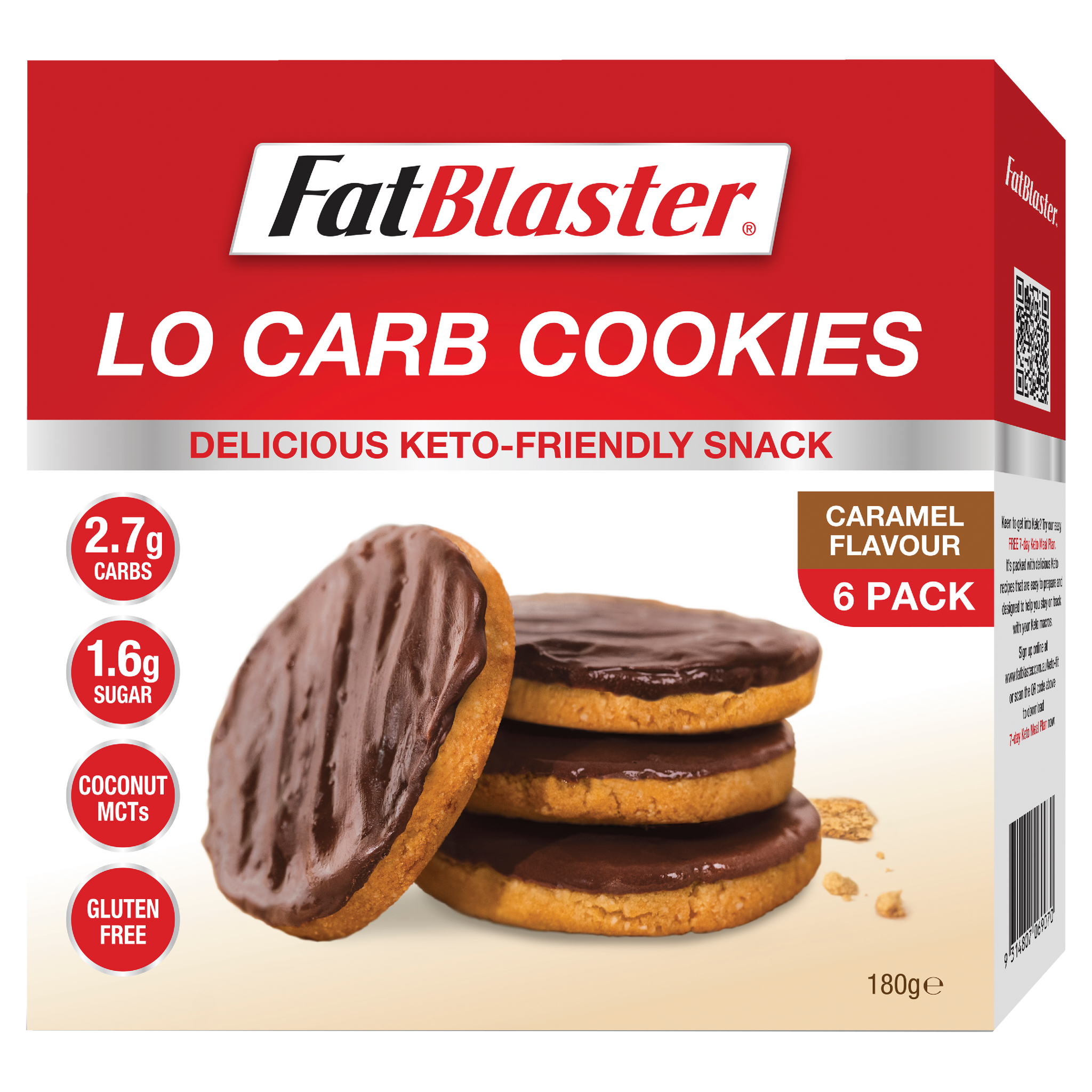 FatBlaster Lo Carb Cookie Caramel Flavour 6 x 30g Pack