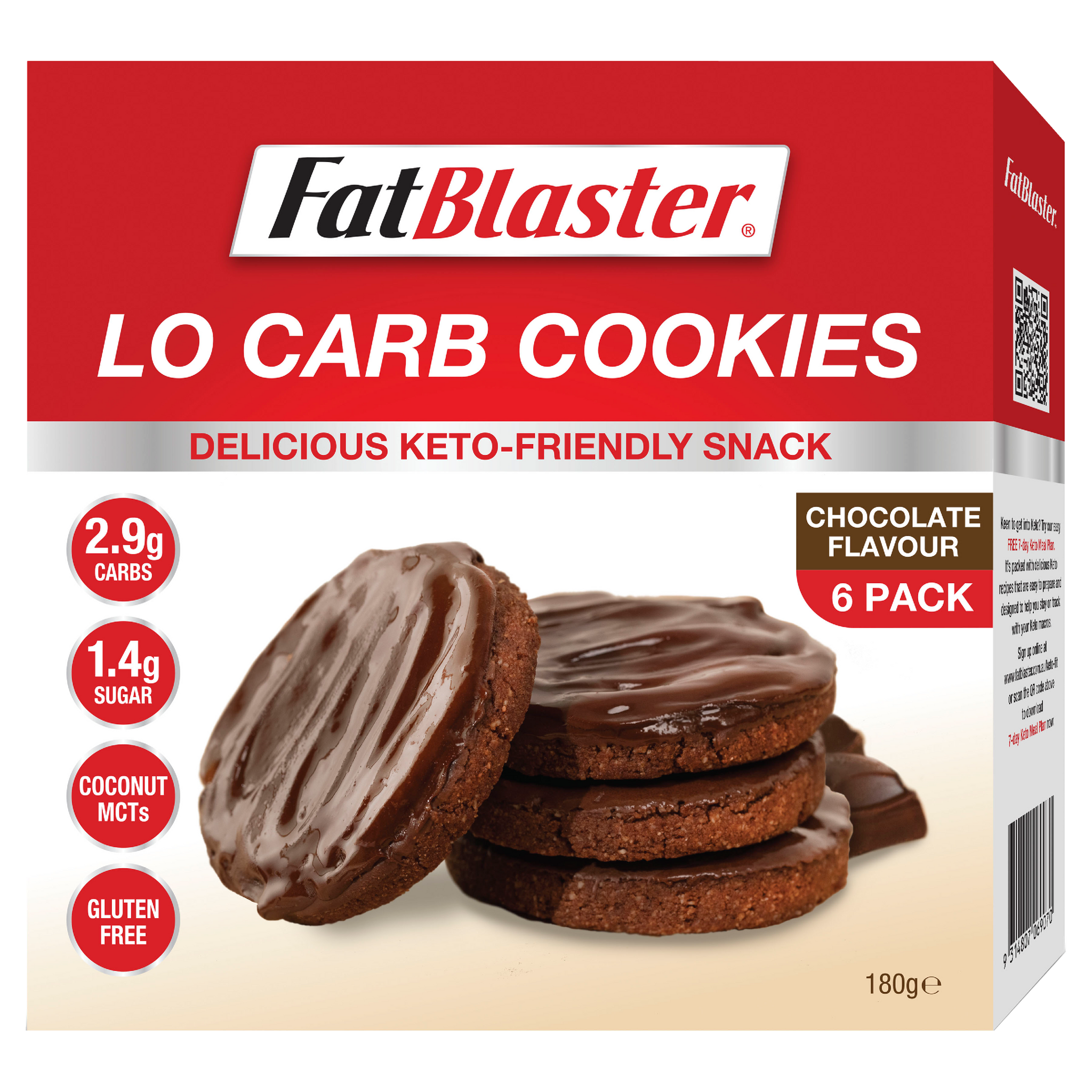 FatBlaster Lo Carb Cookie Chocolate Flavour 6 x 30g Pack