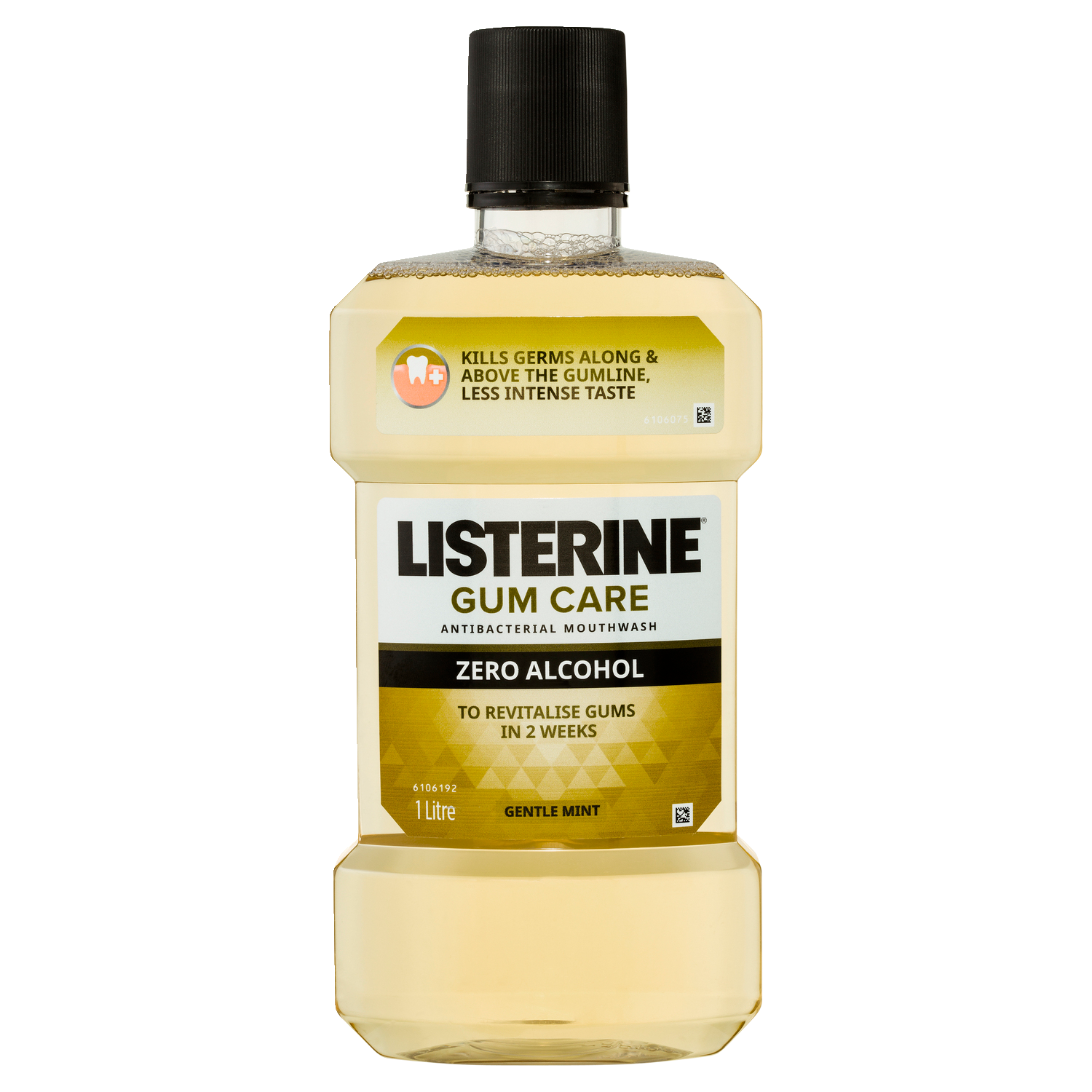 Listerine Gum Care Zero Alcohol Antibacterial Mouthwash Gentle Mint 1 Litre