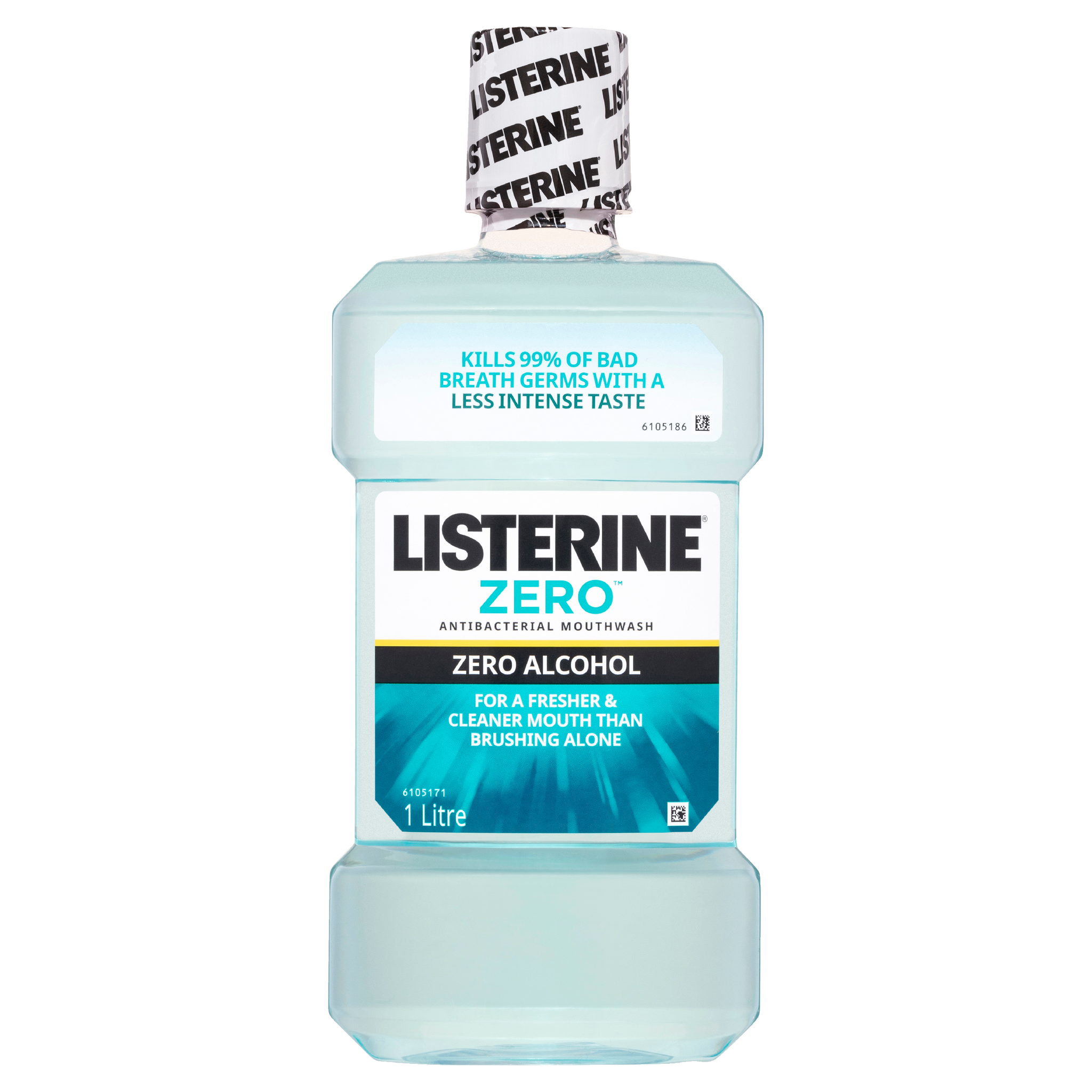 Listerine Zero Alcohol Antibacterial Mouthwash Less Intense Taste 1 Litre