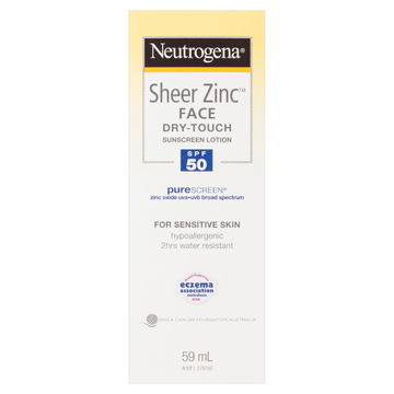 Neutrogena Sheer Zinc Face Sunscreen Lotion SPF50 59ml