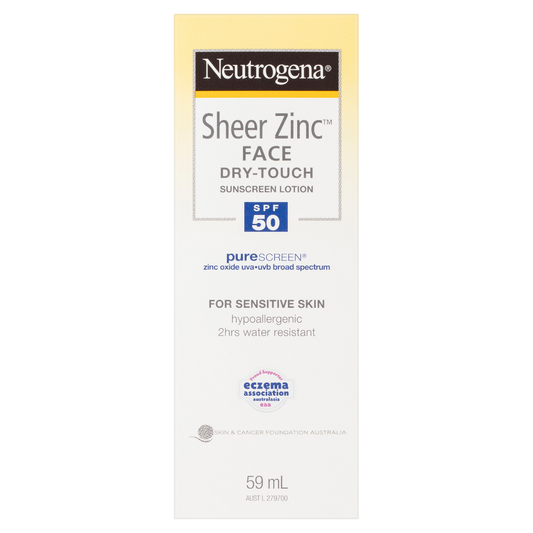Neutrogena Sheer Zinc Face Sunscreen Lotion SPF50 59ml