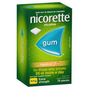 Nicorette Quit Smoking Extra Strength Nicotine Gum Freshfruit 75 Pack