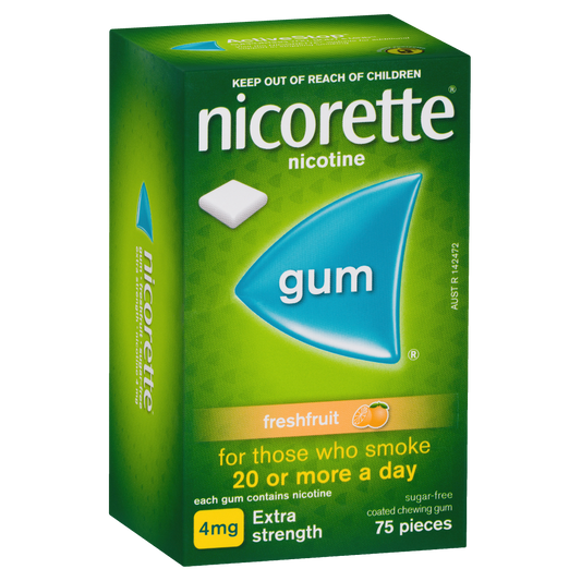 Nicorette Quit Smoking Extra Strength Nicotine Gum Freshfruit 75 Pack