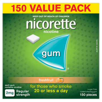 Nicorette Nicotine Gum Freshfruit 2mg 150 Pieces