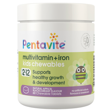 Pentavite Multivitamin + Iron Kids Chewables 60 Tablets