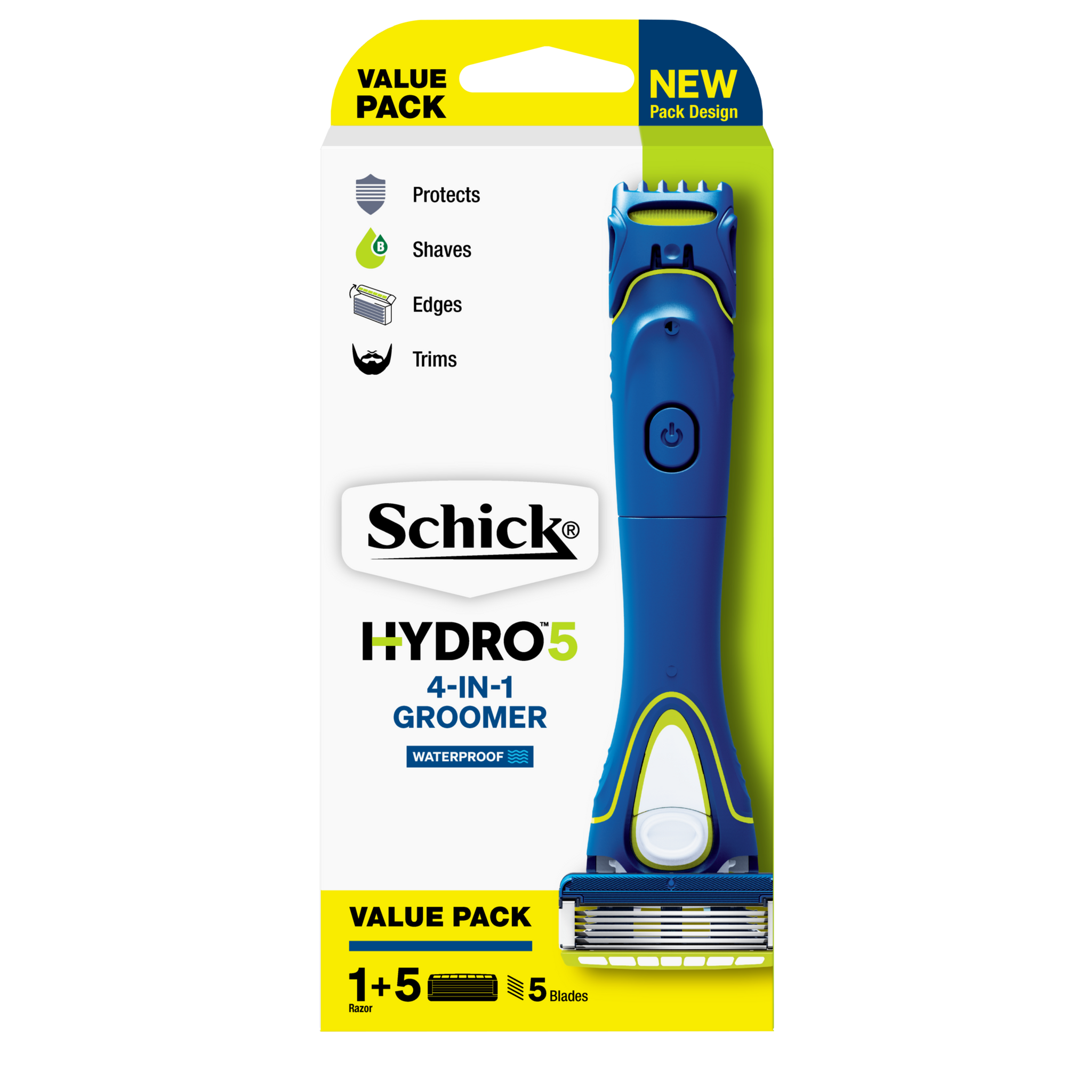 Schick Hydro 5 4-in1 Groomer Razor + 5 Refills