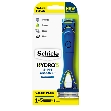 Schick Hydro 5 4-in1 Groomer Razor + 5 Refills