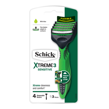 Schick Xtreme 3 Sensitive Disposable Razor 4 pack
