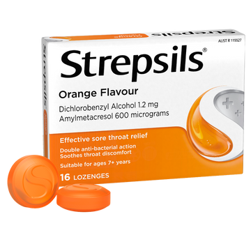 Strepsils Sore Throat Relief Orange 16 Pack