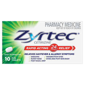 Zyrtec Rapid Acting Relief 10 Mini Tablets