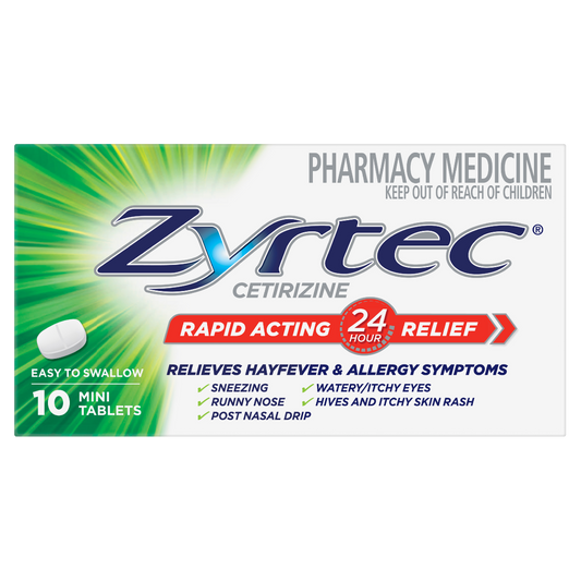 Zyrtec Rapid Acting Relief 10 Mini Tablets