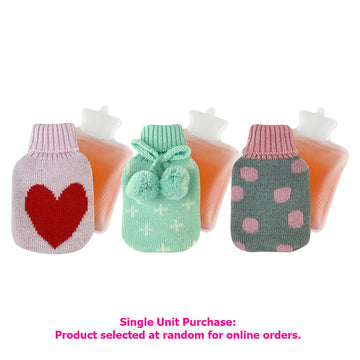 Sweet Little Things Mini Hottie Knit Hand Warmer in Heart, Spot or Pom Pom Print 1ea