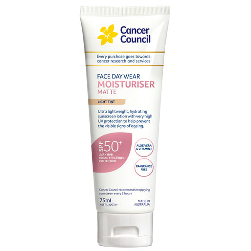 Cancer Council Face Day Wear Moisturiser Matte SPF 50+ Light Tint 75 ml