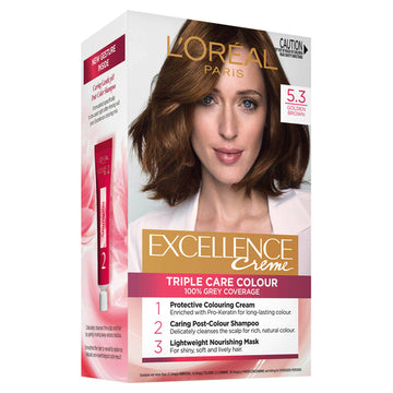 L'Oréal Paris Excellence Crème 5.3 Golden Brown (100% Grey Coverage) 1 pack