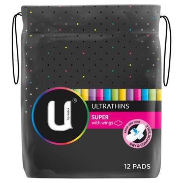 U By Kotex Super Ultrathin Pads 12 pack