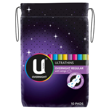 U By Kotex Overnight Ultrathin Pads 10 ea