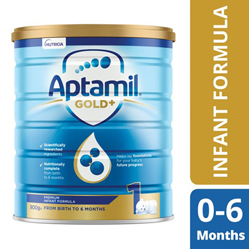 Aptamil Gold+ Infant Formula 1 From Birth to 6 Months 900 g