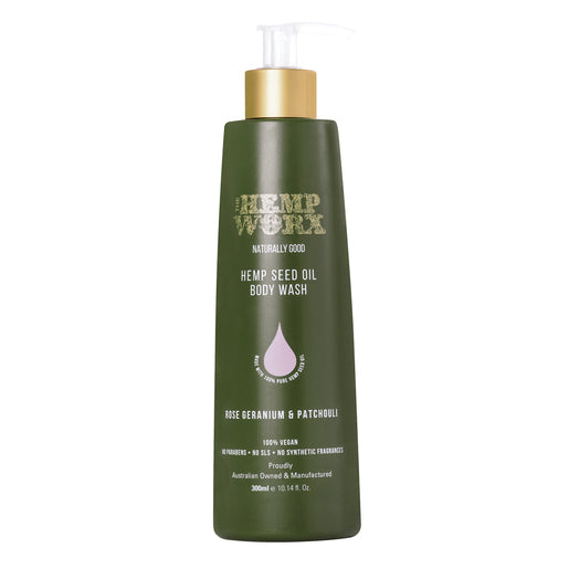 The Hemp Worx Rose Geranium & Patchouli Body Wash 300 ml