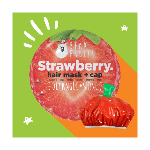 Bear Fruits Strawberry Detangle + Shine Hair Mask & Cap 20 ml