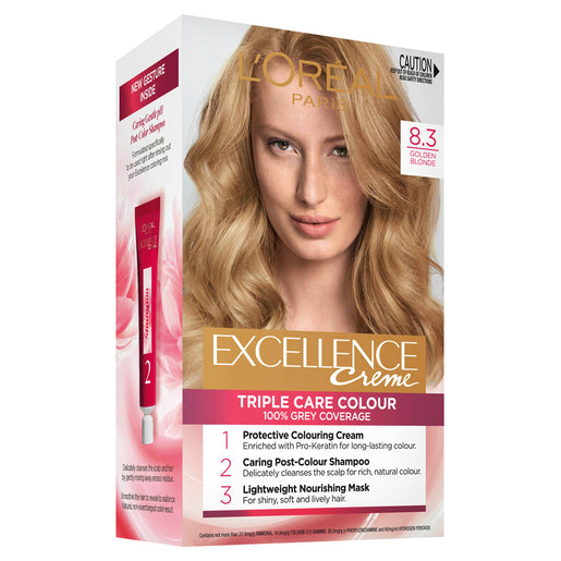 L'Oréal Paris Excellence Creme 8.3 Golden Blonde (100% Grey Coverage) 1 pack