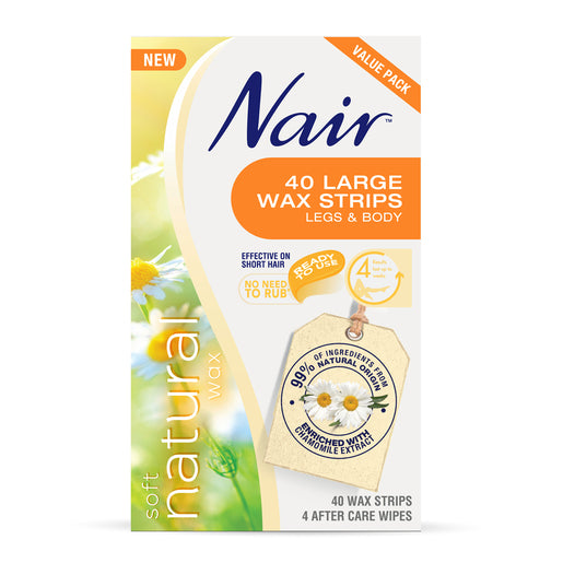 Nair Soft Natural Large Wax Strips 40 pack