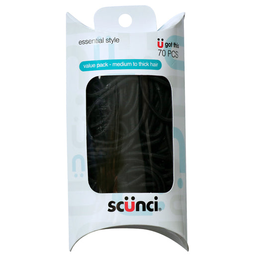 Scunci Hair Elastics Black 70 pack