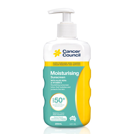 Cancer Council Moisturising Sunscreen Pump SPF 50+ 200 ml